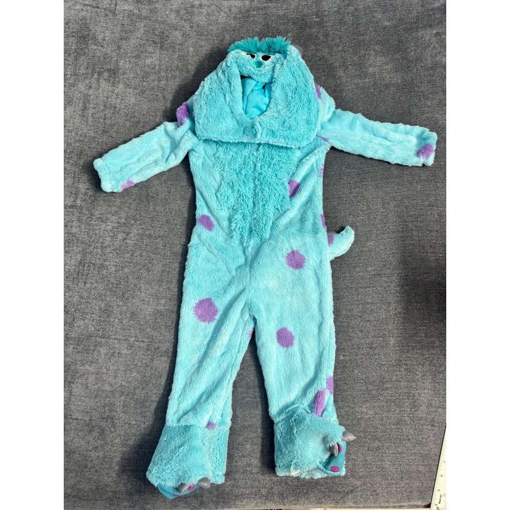 Disney Monsters Inc Sulley Kids Plush Costume Turquoise Purple Jumpsuit 2T
